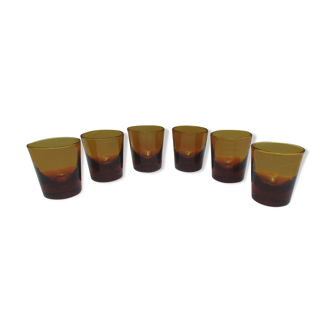 Ensemble de 6 verres ambres fabrication artisanale