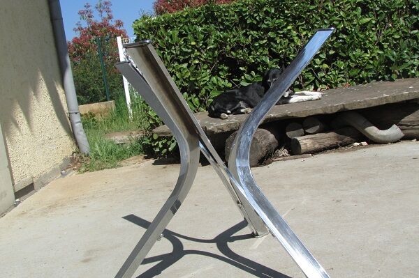 Chrome and glass table