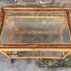 Vintage rolling dessert trolley in rattan, removable tray, Riviera style, 50s-60s.