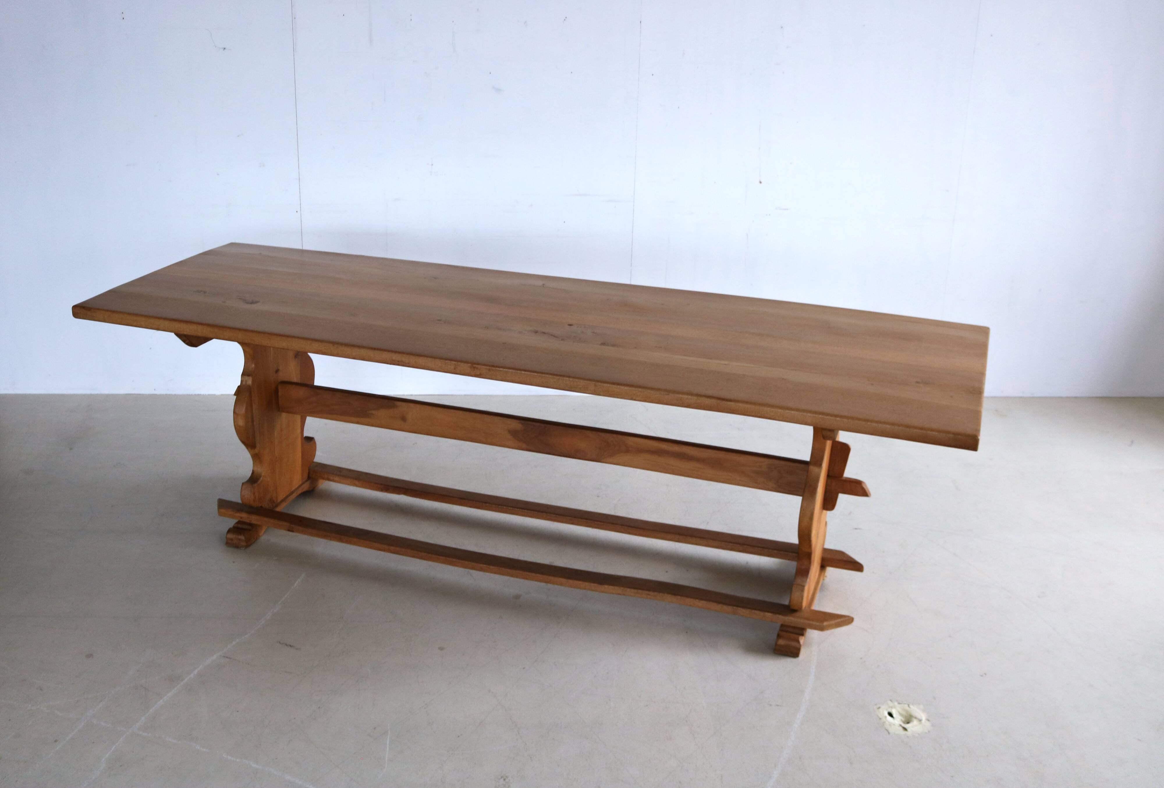 vintage massive oak dining table