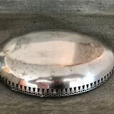 Oval bread basket, silver metal