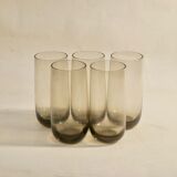 lot 5 vintage brown orangeade glasses 1970 Scandinavian style