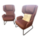Set of 2 burgundy armchairs