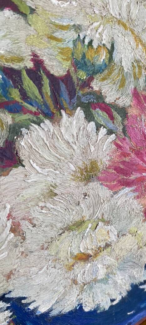 Oil 1900, glazed wooden frame