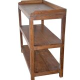 Three-level teak shelf