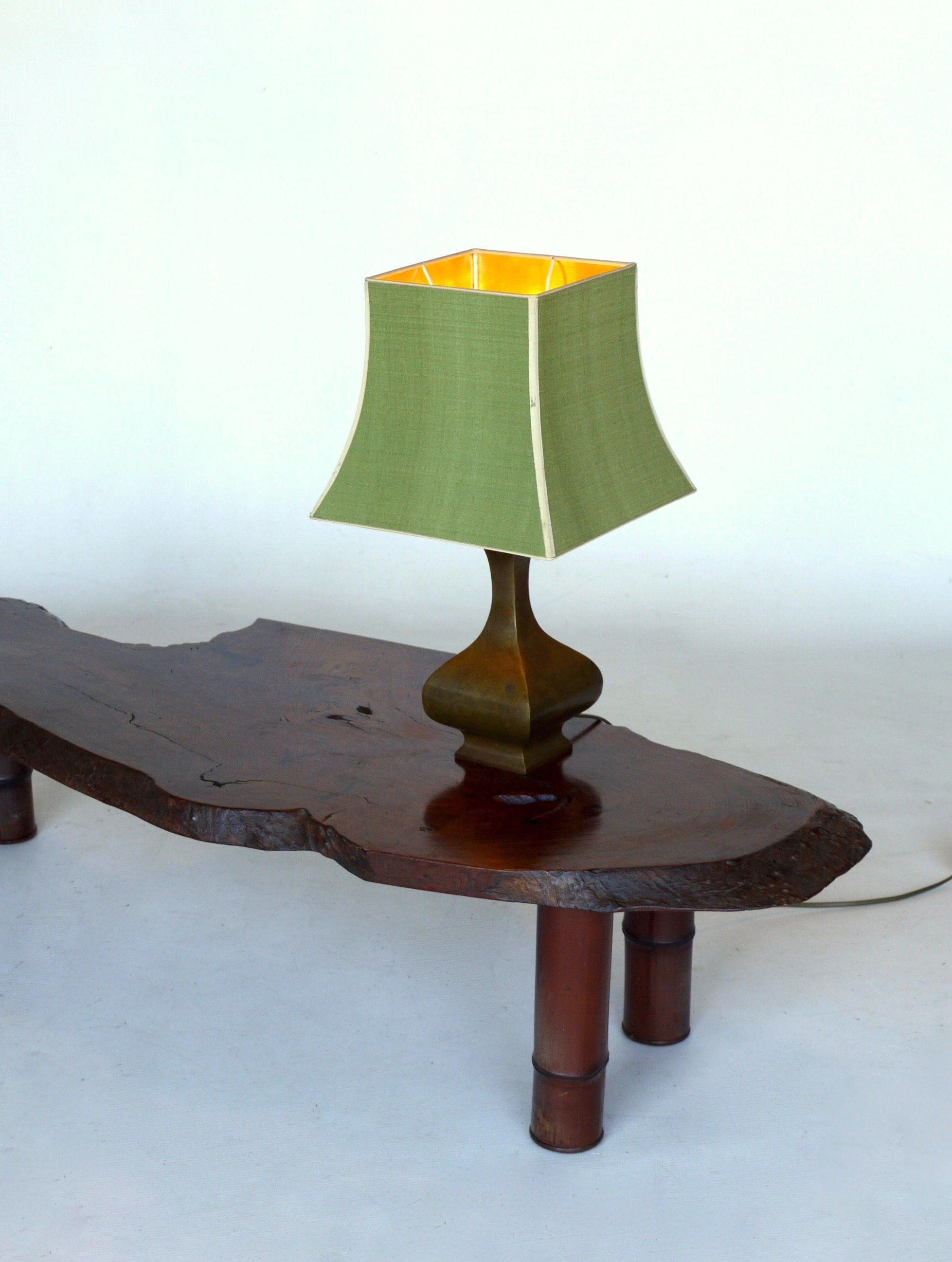 Chinoiserie brass table lamps, 1950s, set of 2