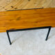 Table basse pin et métal vintage