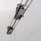 Mid-Century Modern Italian Steel and Travertine Floor Lamp, 1970s