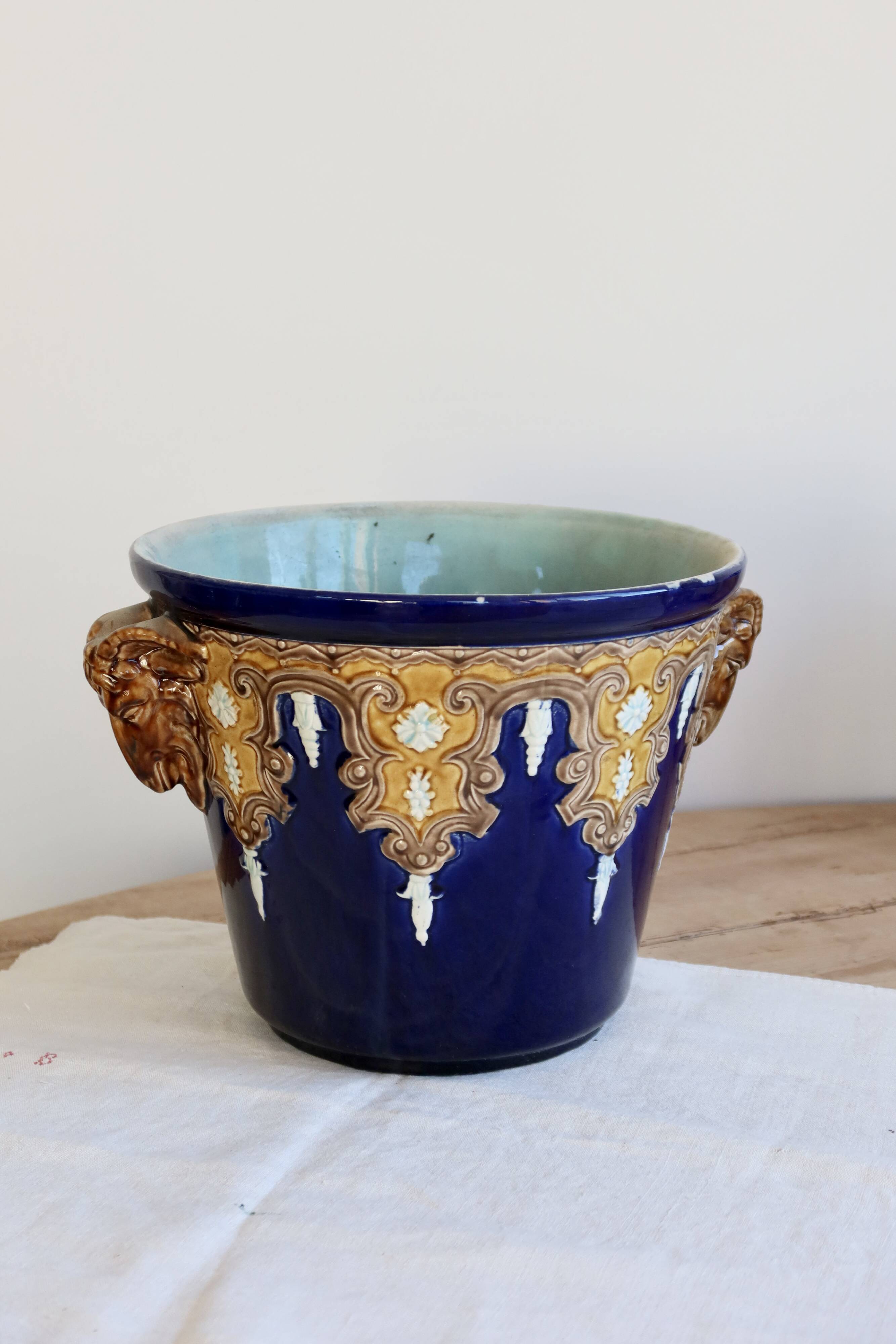 Antique cache-pot Gustave De Bruyn Fives-Lille - 19th century - Glazed ceramic