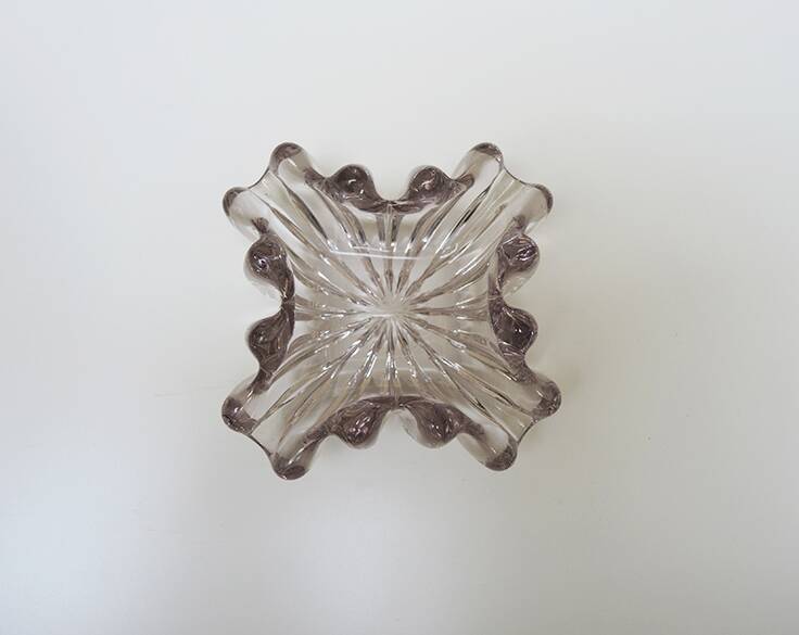Old Manganese or Ouraline Glass Ashtray