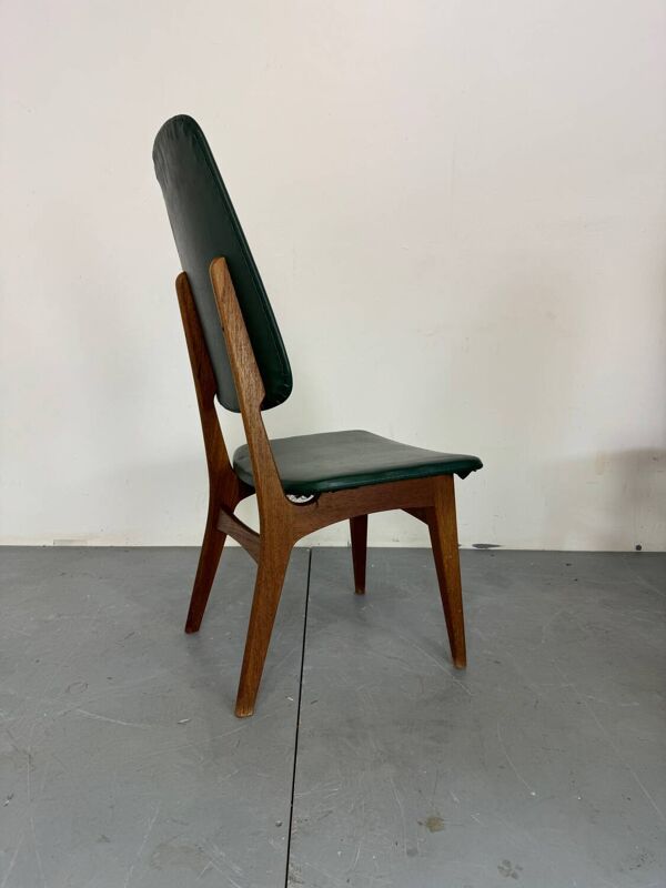 Chaises de salle à manger vintage en teck à dossier haut, design danois norvégien Bruk Sorheim