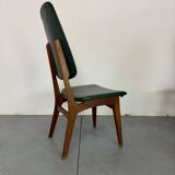 Chaises de salle à manger vintage en teck à dossier haut, design danois norvégien Bruk Sorheim