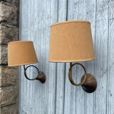 Two cornet-shaped wall lights