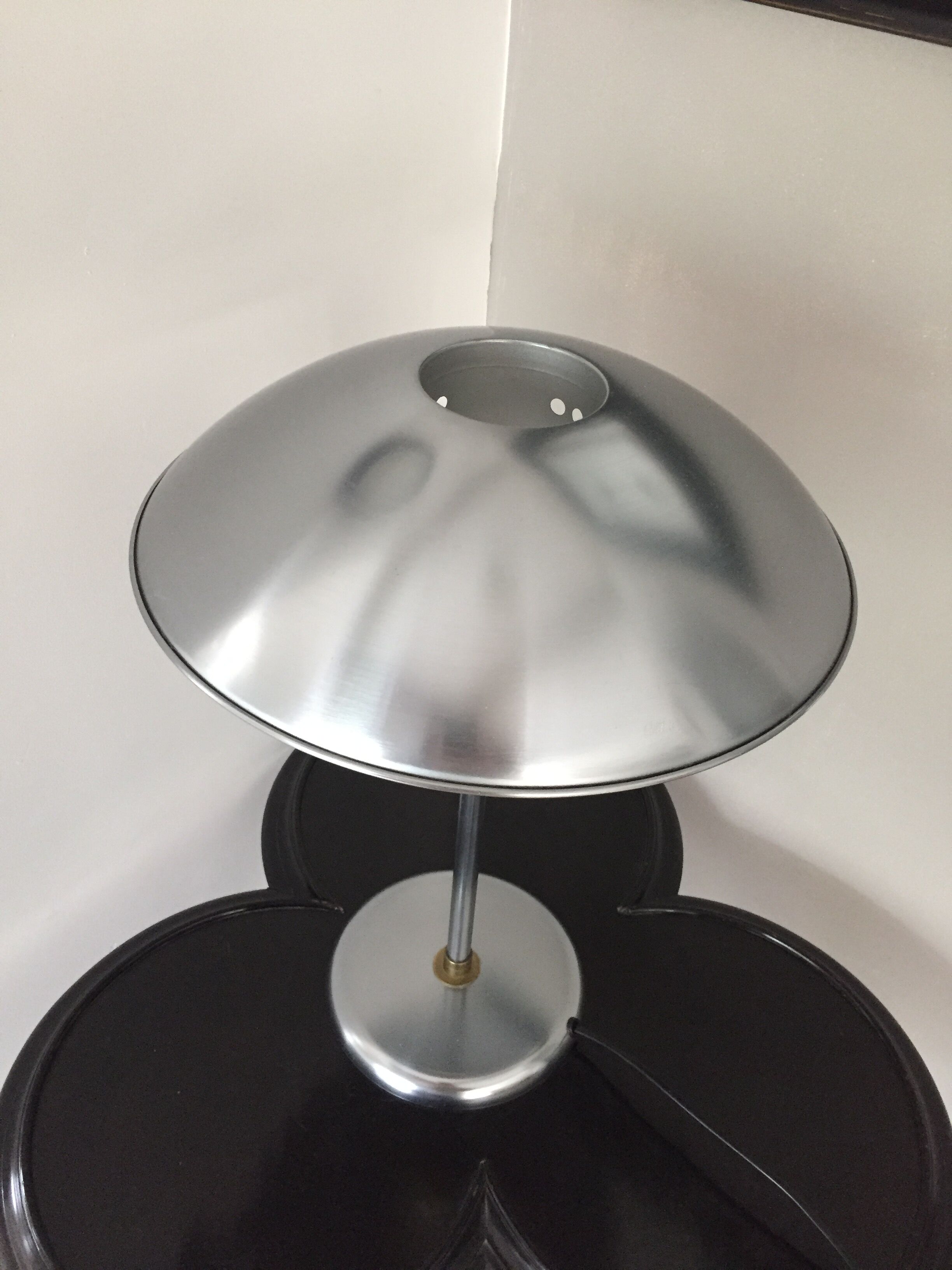 Mushroom lamp 70s glass and metal