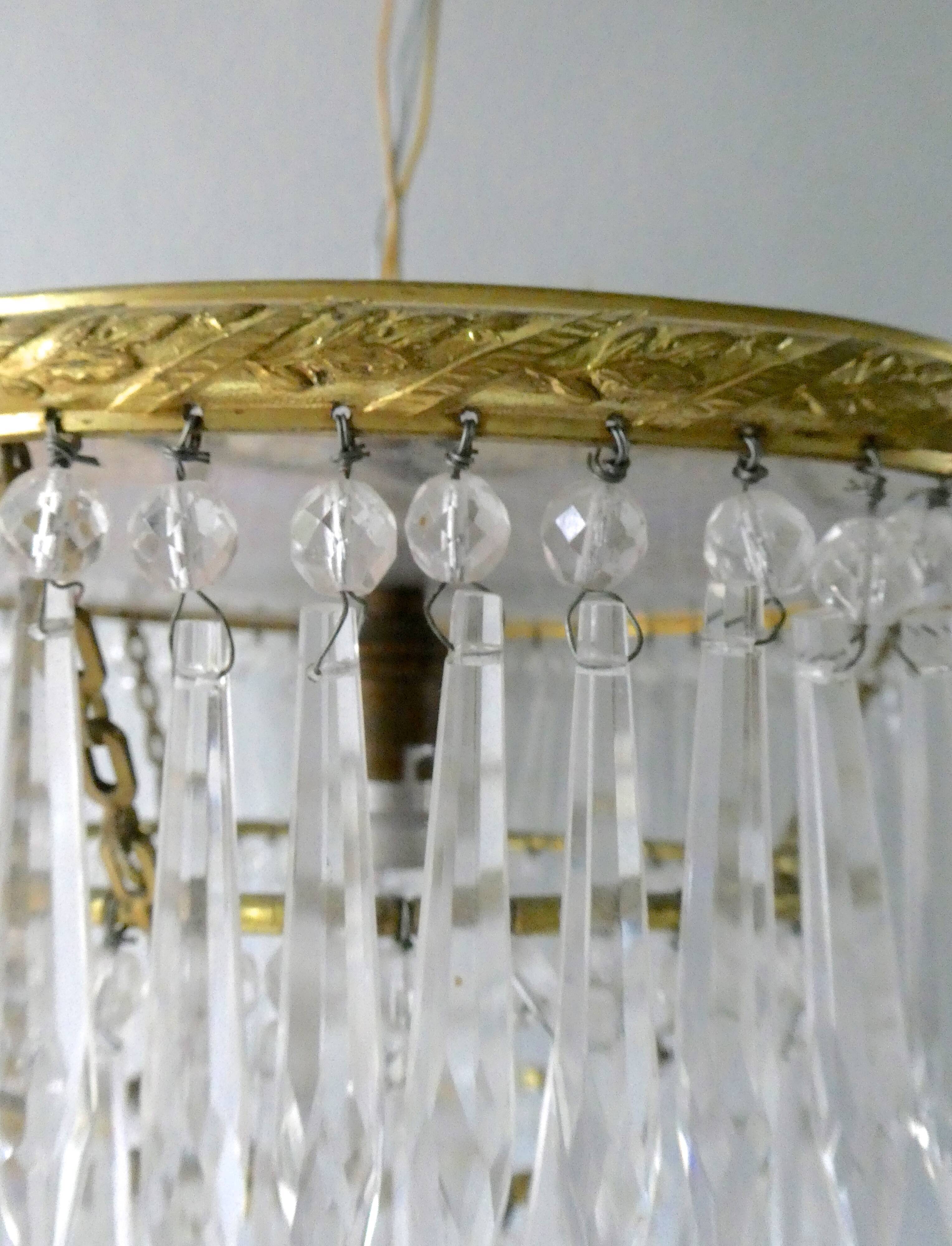 Brass ceiling, 3 rows of stamps and mirror, art deco