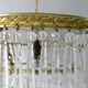 Lustre en laiton, 3 rangs de pampilles et miroir, art deco