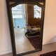 Miroir vintage glace biseautée en bois noir et doré