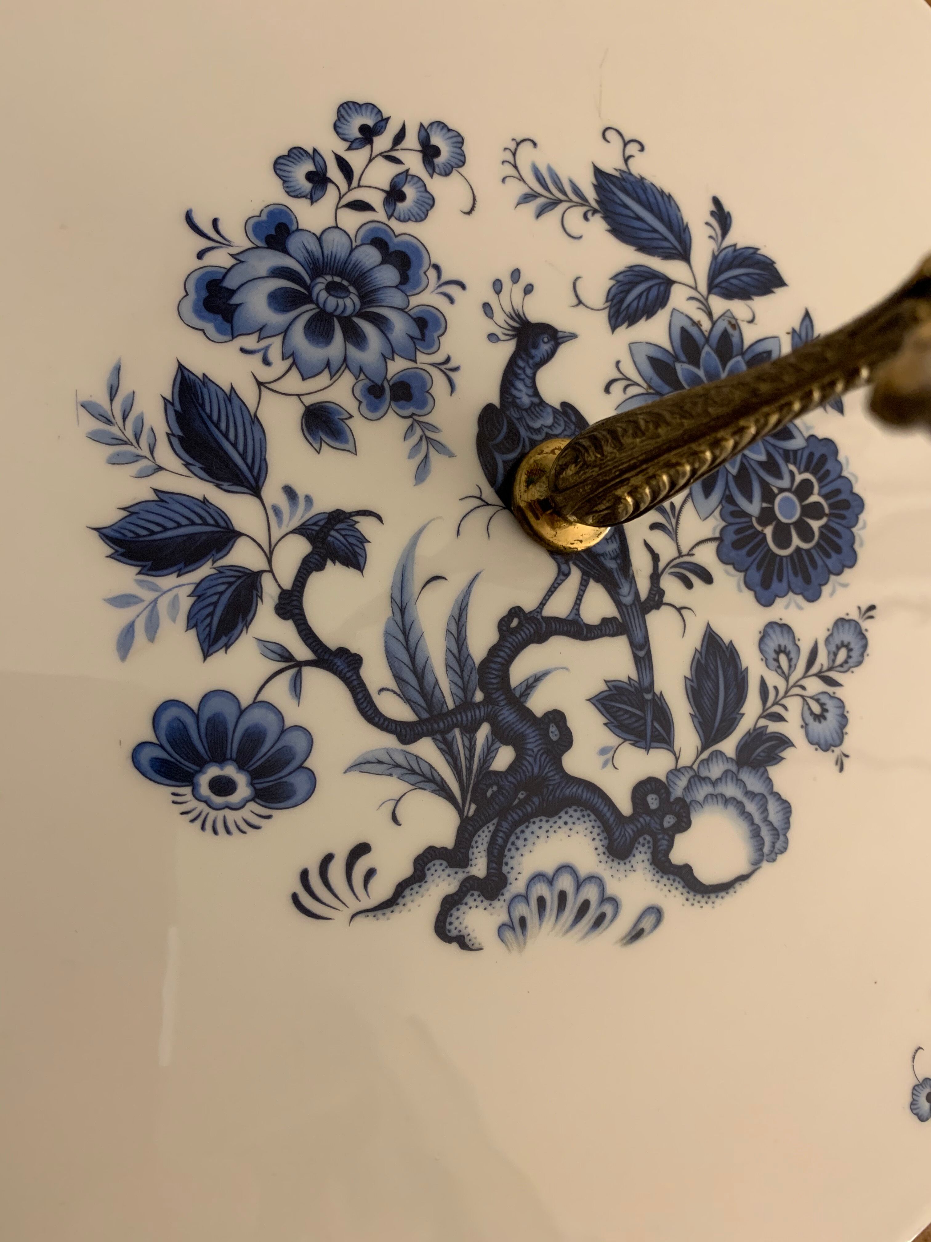 Limoges blue and white porcelain platter