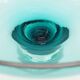 Grand vase sur pied en verre sarcelle.