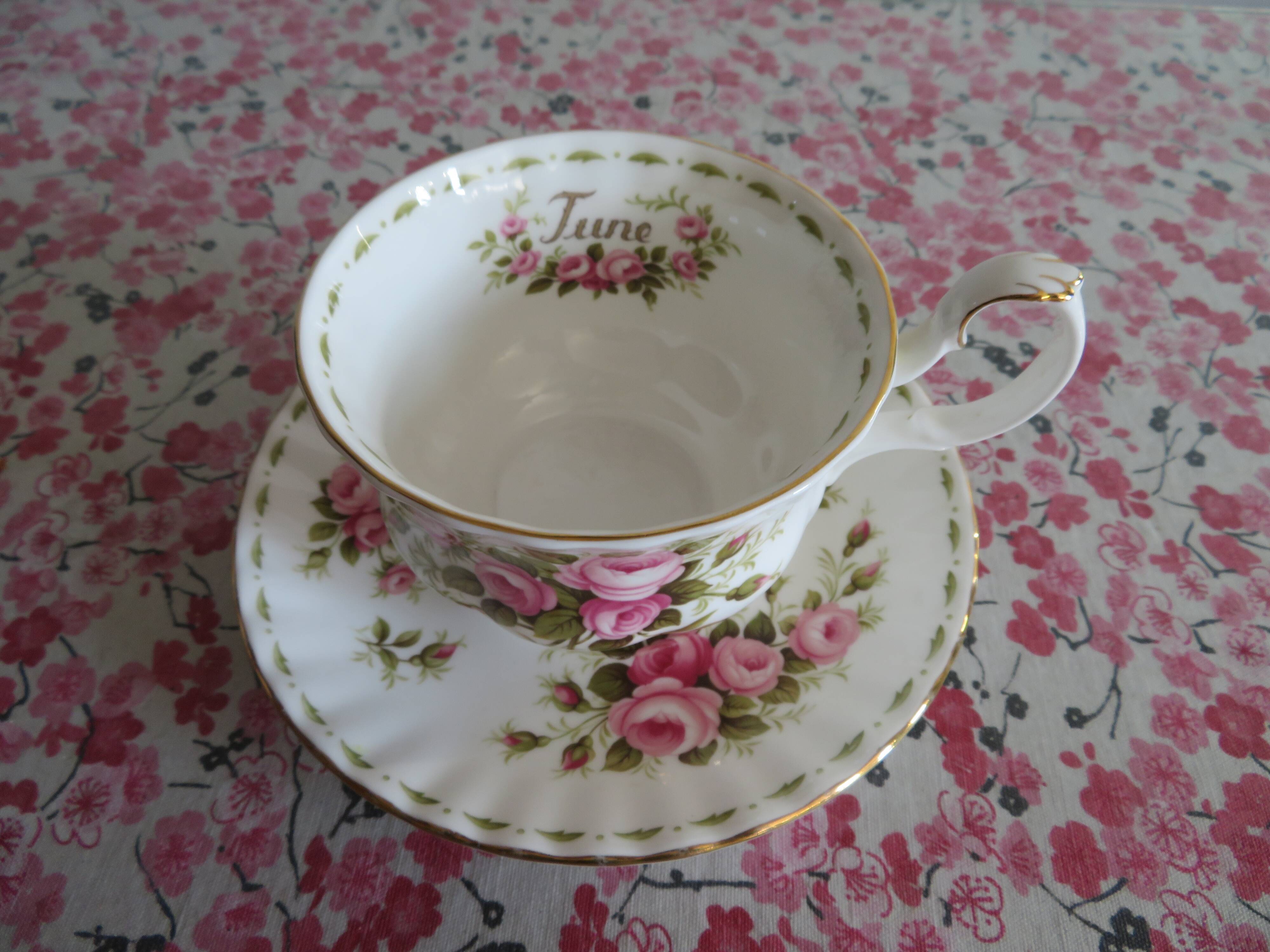 Royal Albert Porcelain Cup and Saucer (June)