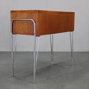 1960s Danish teak shelf cabinet with chrome plated legs