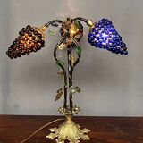Art Nouveau table lamp with a Murano glass shade.