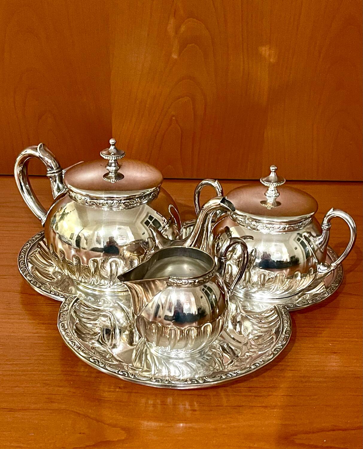 WMF tea set, silver-plated metal, 4 pieces