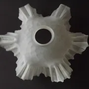 French Vintage 1930s Patterned White Frilled Glass Shade - Art Deco Lightin
