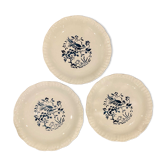 Lot of 3 plates Digoin Sarreguemines model Touraine