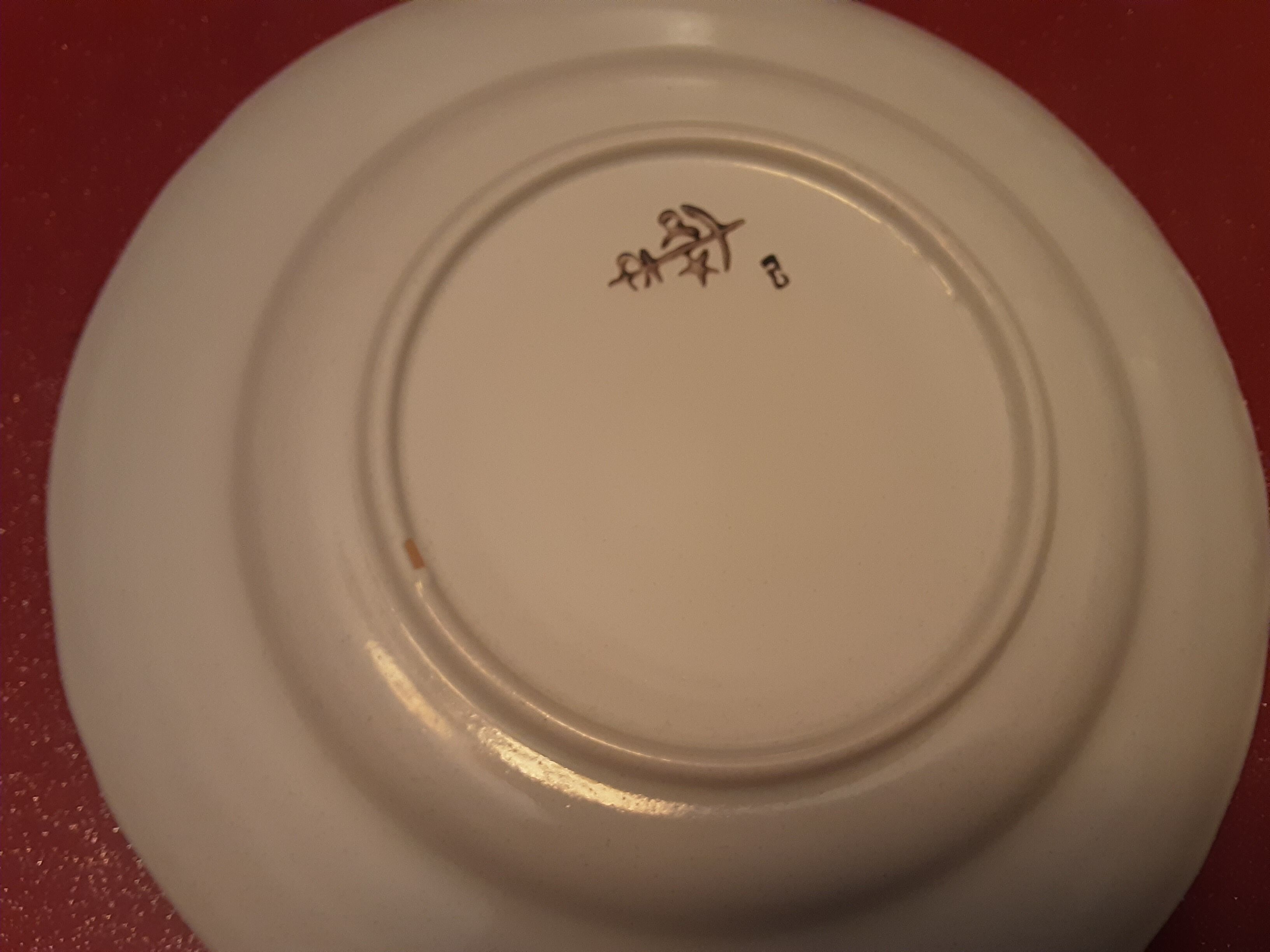 Old plate faience emaillee stamp marine anchor