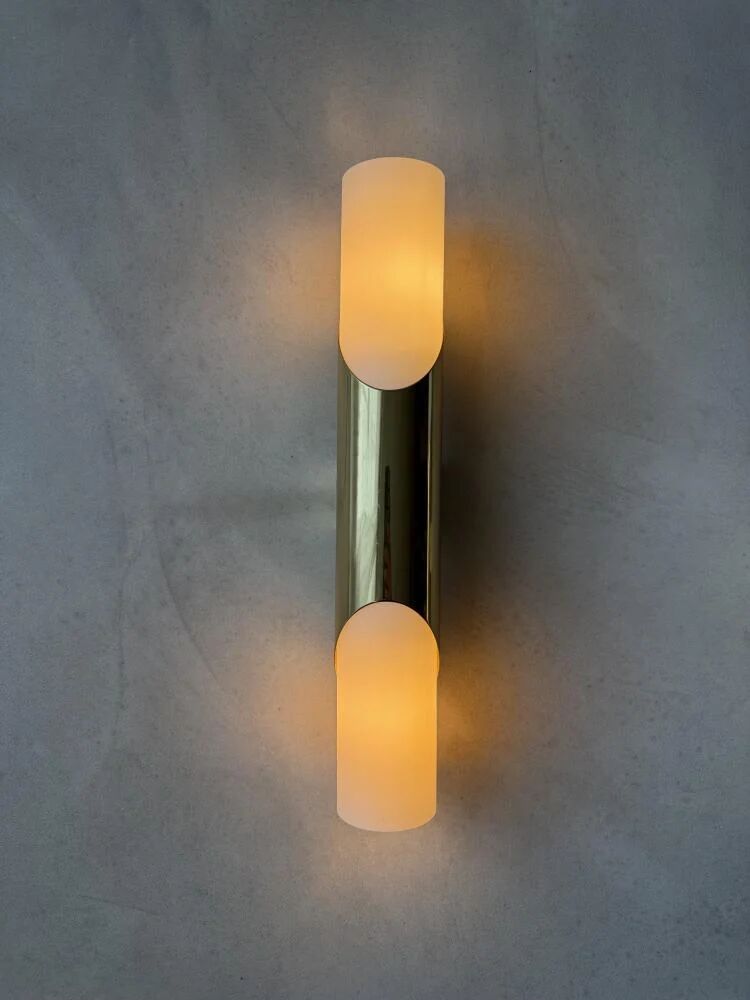 Rolf Krüger Paul Neuhaus brass wall lamps set 1970s