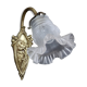 Wall light brass, old tulip glass swan neck