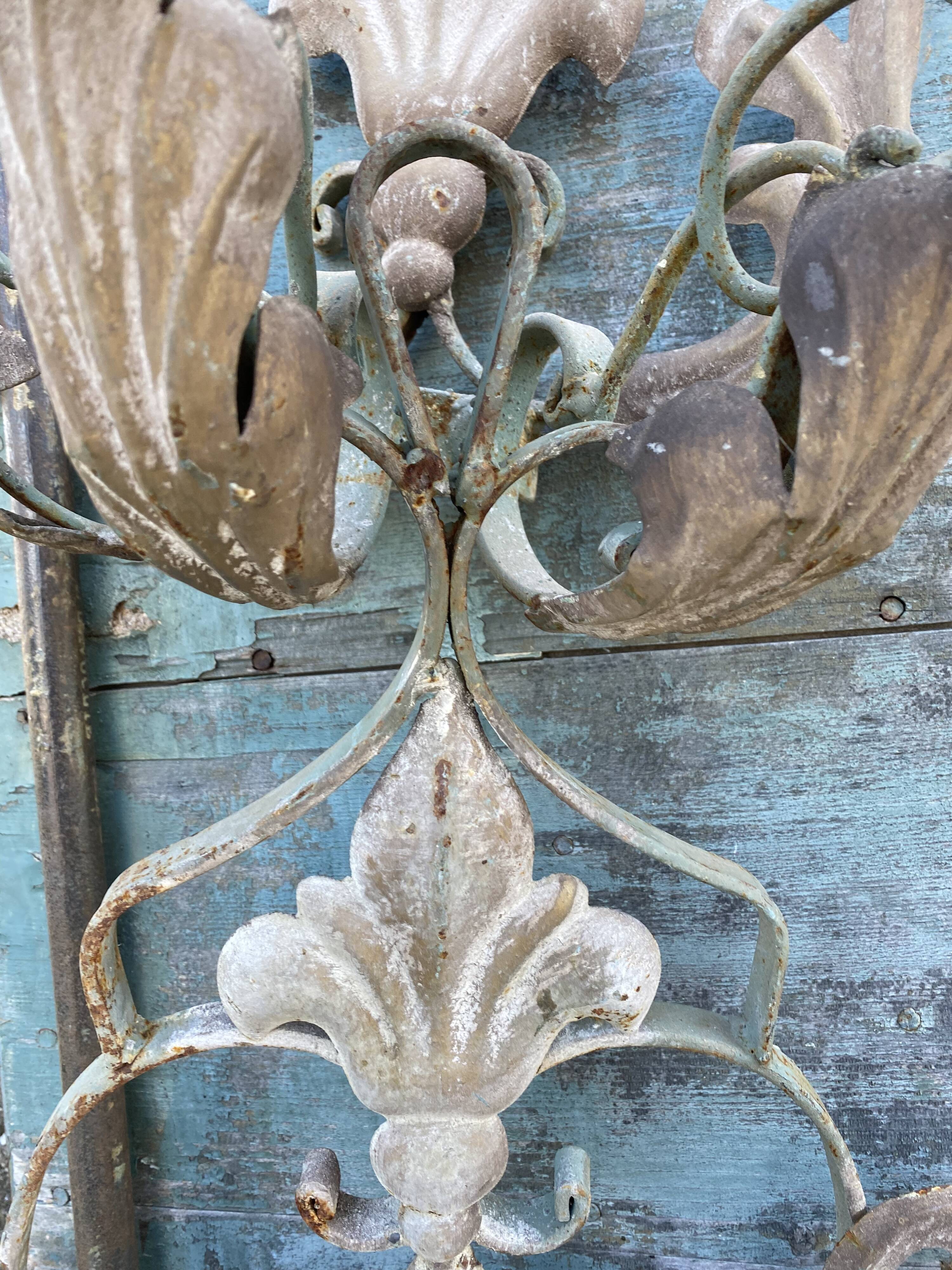 Pair of wrought iron wall lamps 1940