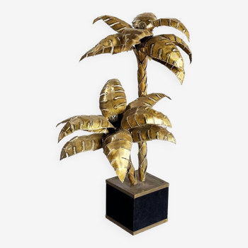 French Brass Palm Tree Floor or Side Lamp attributed to Maison Jansen, 1970's