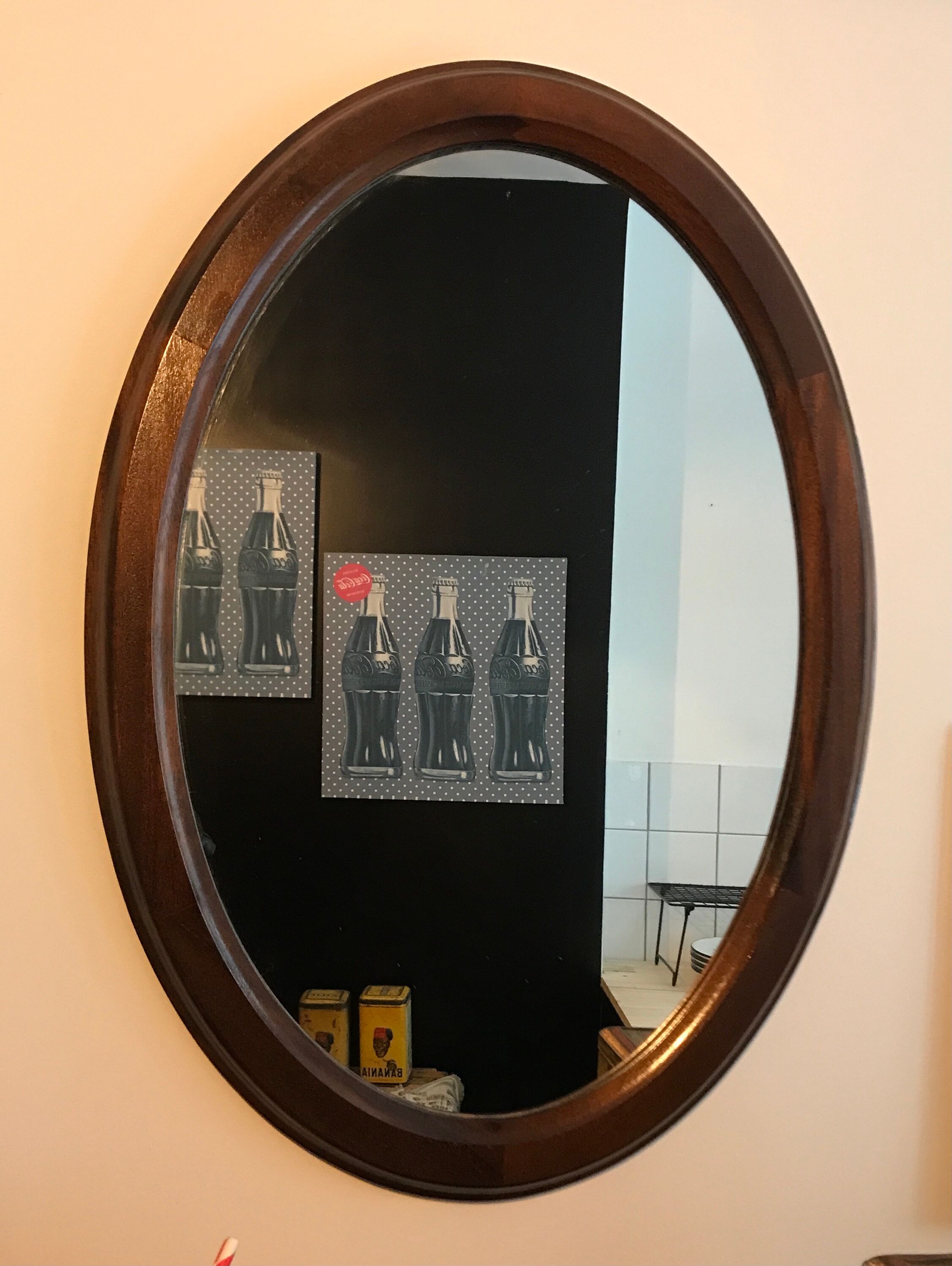 Mirror wood frame 30x65cm