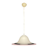 White and pink Murano glass pendant lamp, Italy, 1970s.
