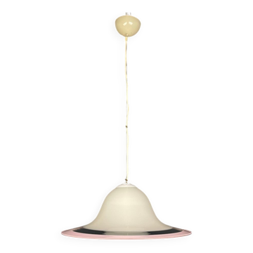 White and pink Murano glass pendant lamp, Italy, 1970s.