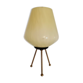 Lampe veilleuse métal doré tulipe verre vintage 50