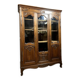 Louis xv style bookcase in solid oak circa 1900-1920