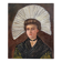 Old oil painting on canvas portrait of a woman in traditional costume