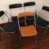 Set of 5 folding chairs 1970 Souvignet