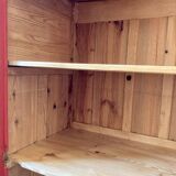 Glazed pine solid wood bonnetière