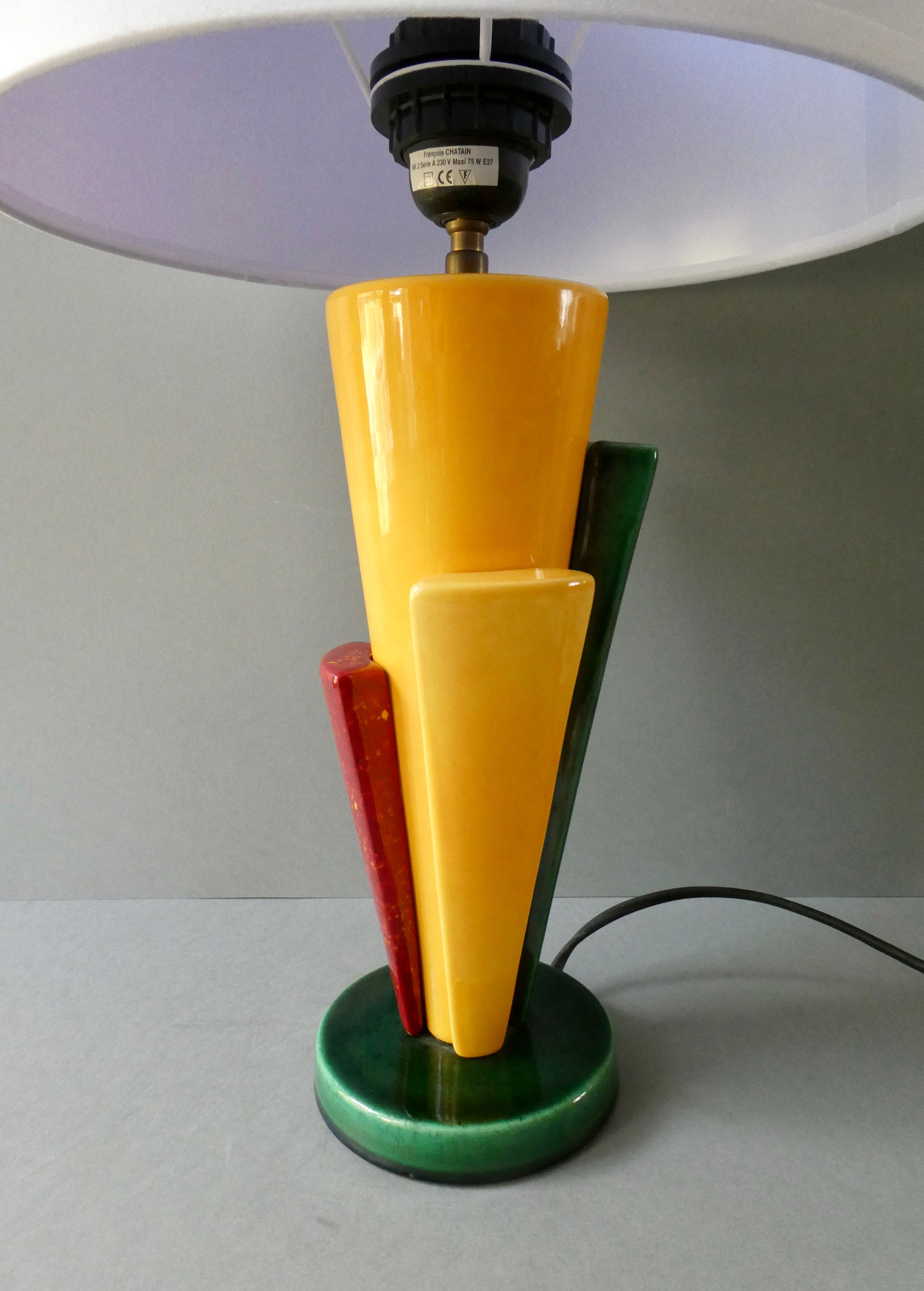 François Châtain ceramic lamp, 80