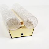 Pair of wall lamps in brass plated metal and glass by Doria Leuchten