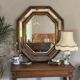 Vintage octagonal gold mirror – Belgium, 1960s/1970s