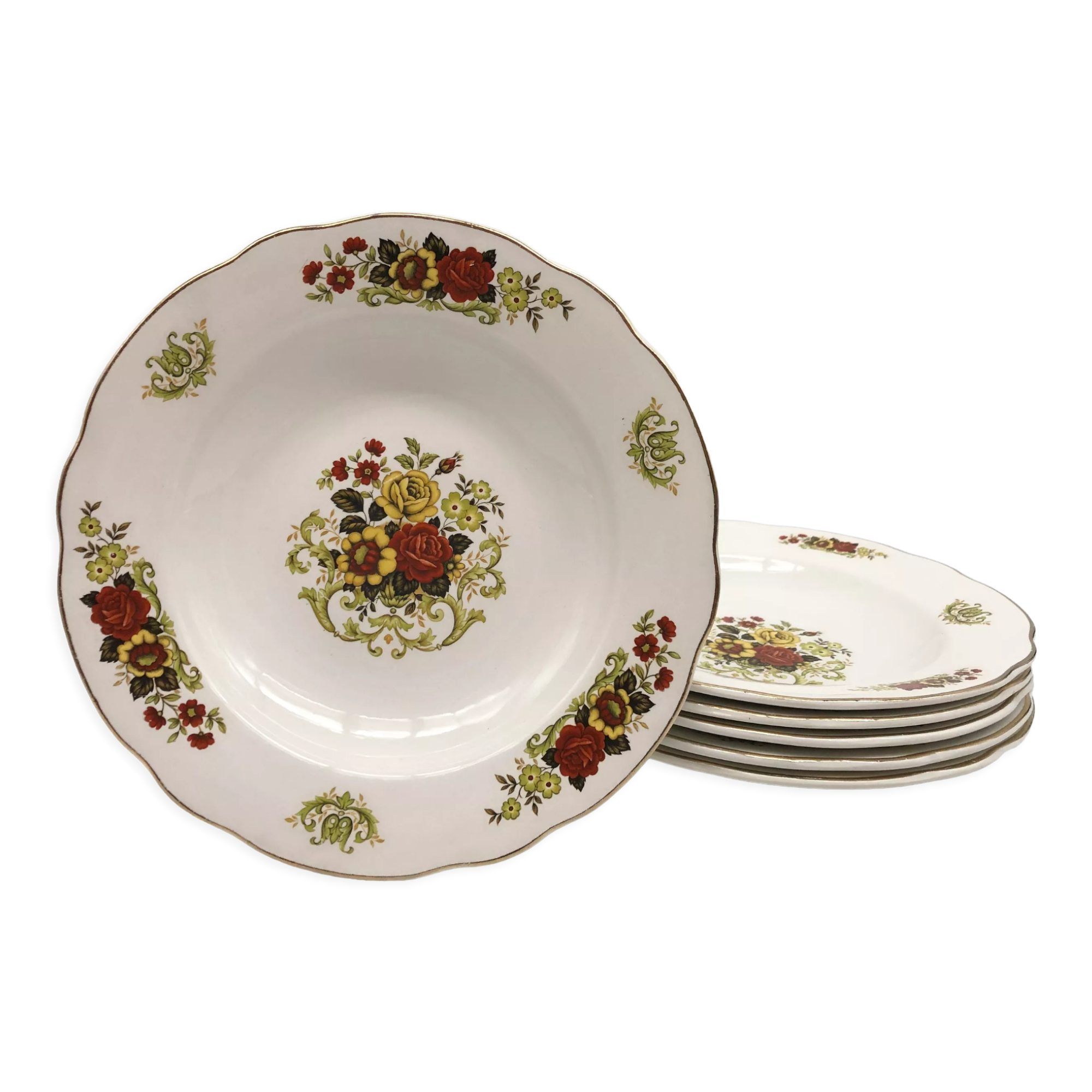 6 hollow plates, "Digoin Sarreguemines "