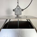 Large Silver Industrial Factory Pebdant Lamp, 1970s