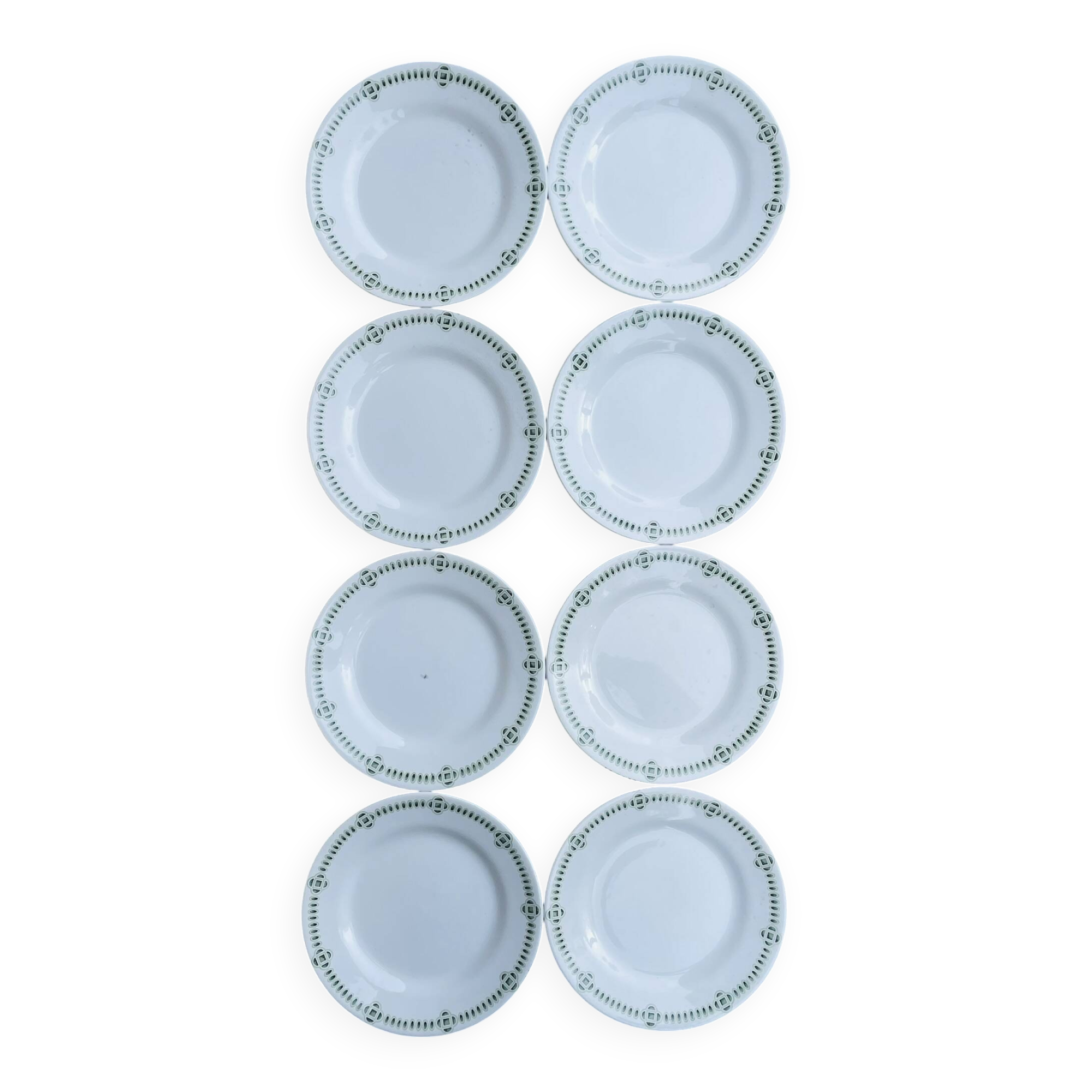 Set of 8 small plates from Creil and Montereau