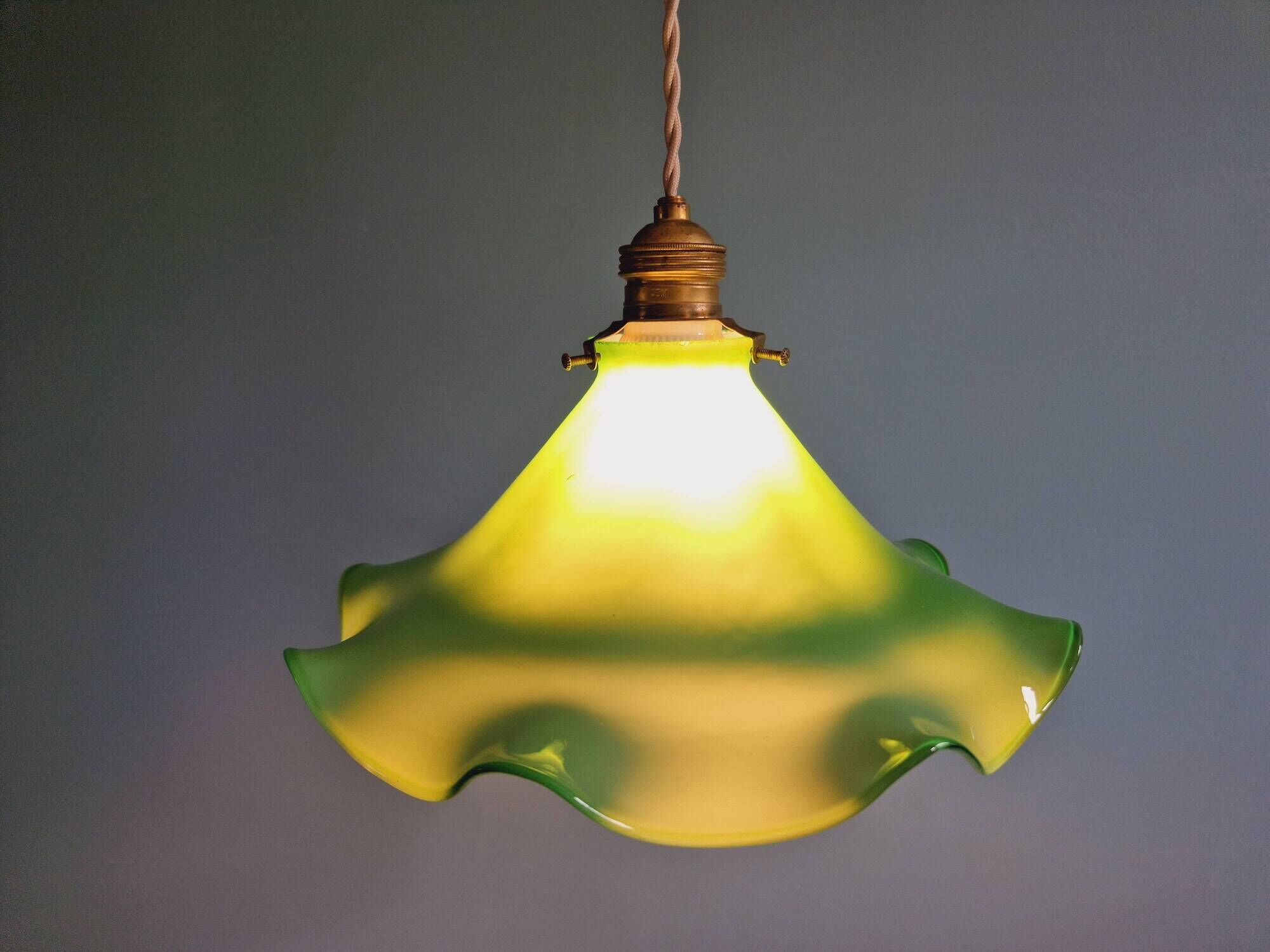 Vintage pendant light in opaline 1960s 1970s