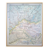 Mongolie, Asie. Planche géographique imprimée en 1900.